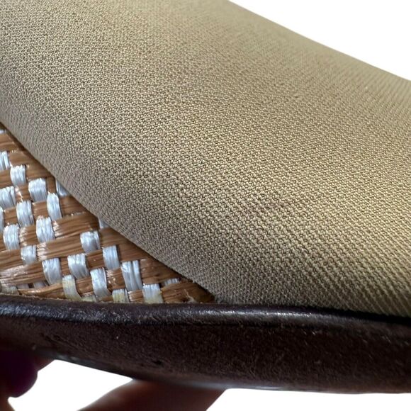 Donald J Pliner Tyna Sandal Wedge Textile Crossover Peep Toe Beige Women Size 7M - Picture 11 of 11